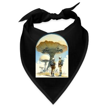 Mushroom Digital Space Art 70s - Bandana - Schwarz - Vorne