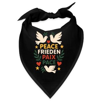 Weltfrieden Tauben - Bandana - Schwarz - Vorne