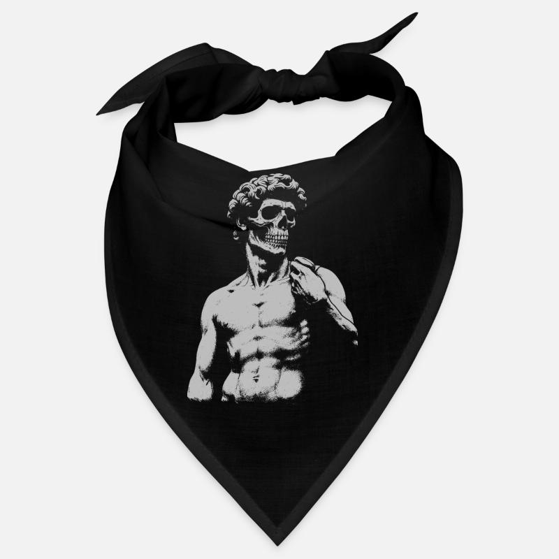 David Michelangelo with skull mask Noir Portrait Bandana