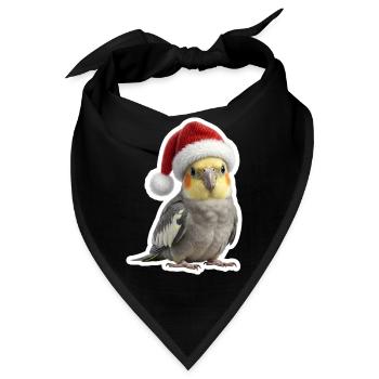Froehlicher Nymphensittich feiert mit - Bandana - Schwarz - Vorne