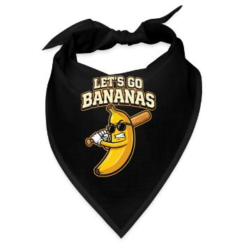 Let's Go Bananas Baseball Lustiges Sportdesign - Bandana - Schwarz - Vorne