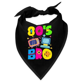 Retro Back to the 80s Vintage Design - Bandana - Schwarz - Vorne