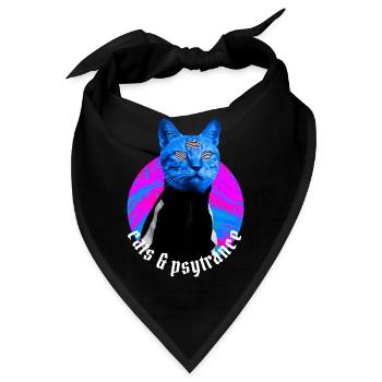 Cats & Psytrance – Rave-Band Psy Trance - Bandana - Schwarz - Vorne
