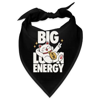 Big Luck Energy Lucky Cat Design - Bandana - Schwarz - Vorne