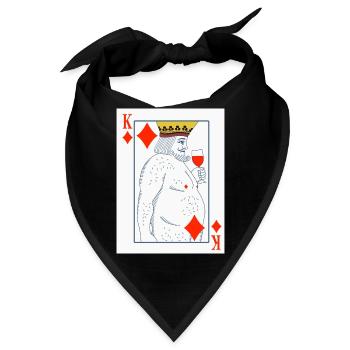 Karo König – Lustige Spielkarte - Bandana - Schwarz - Vorne