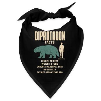 Diprotodon Fakten Eiszeit Größenvergleich Tafel - Bandana - Schwarz - Vorne