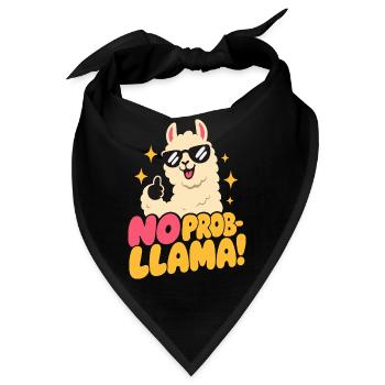 No Prob-Llama – Daumen hoch und Funkelsterne - Bandana - Schwarz - Vorne