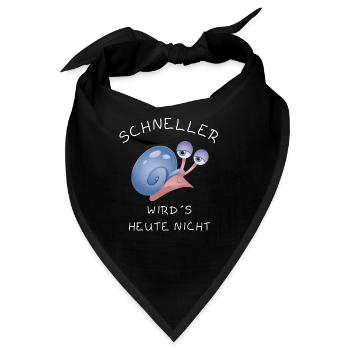 lustiger Schnecken Spruch - Schnecken Tshirt - Bandana - Schwarz - Vorne