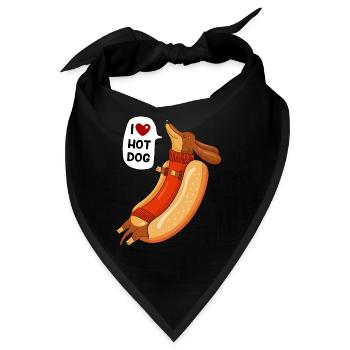 Hot Dog und Humor - Bandana - Schwarz - Vorne