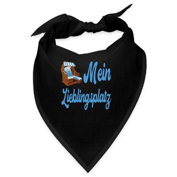 Mein Lieblingsplatz für einen Ostsee und Nordsee - Bandana - Schwarz - Vorne