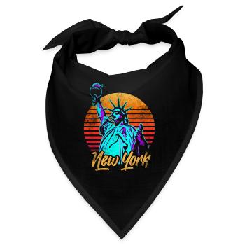 New York Freiheitsstatue - Bandana - Schwarz - Vorne