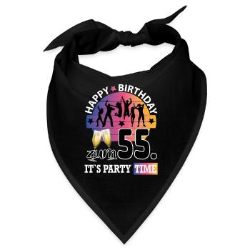 Geburtstag 55 Party People Fete Dancing Tanzen - Bandana - Schwarz - Vorne
