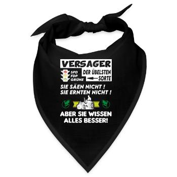 Bauern Proteste Politik Versagen Ampel - Bandana - Schwarz - Vorne