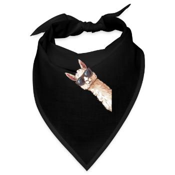 Lustig Lama Alpaka Sonnenbrille - Bandana - Schwarz - Vorne