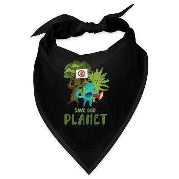 Speichern Sie Unser Planetendesign Für Den - Bandana - Schwarz - Vorne