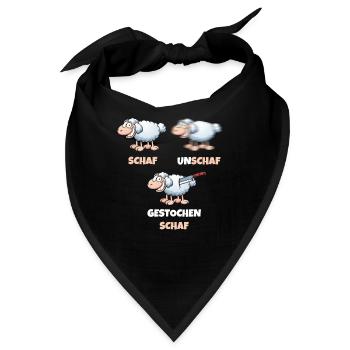 Schaf, Unschaf, Gestochen Schaf, Wortspiel - Bandana - Schwarz - Vorne