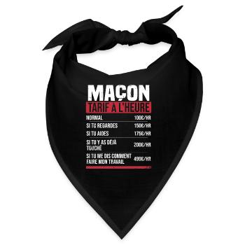 Freimaurer Stundensatz Humor Geschenkidee - Bandana - Schwarz - Vorne