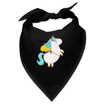 Fliegendes Comic Einhorn - Bandana - Schwarz - Vorne