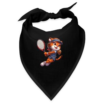 Tiger Tennisspielerin Rückhand Raubkatze Mädchen - Bandana - Schwarz - Vorne
