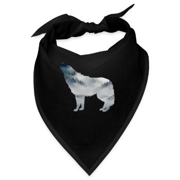 Wolf Silhouette - Bandana - Schwarz - Vorne