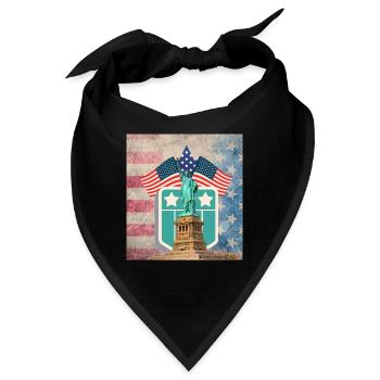 USA, Freiheitsstatue, Sterne und Gürtel. - Bandana - Schwarz - Vorne