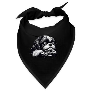 Hundespieler, Hundespiel-Freak shih tzu - Bandana - Schwarz - Vorne