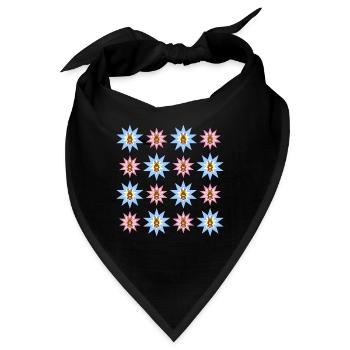 Sterne in rosa und hellblau mit sehr süßen Hasen. - Bandana - Schwarz - Vorne