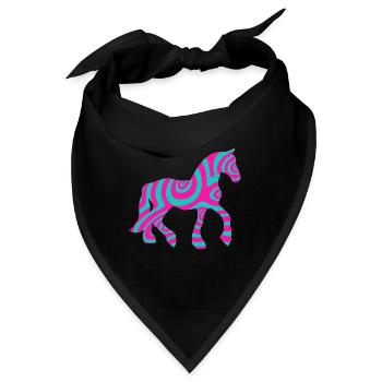 Pferd Pferde Reiten Reitsport Pony Western Shirt - Bandana - Schwarz - Vorne