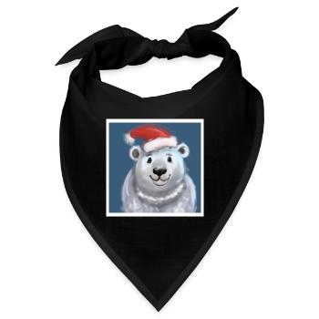süßer, kleiner Eisbär Weihnachten Santa Geschenk - Bandana - Schwarz - Vorne