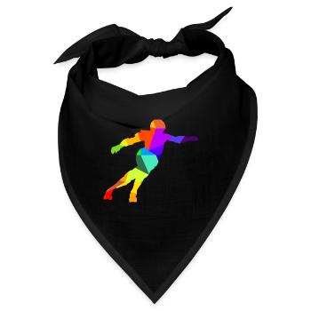 Roller Derby Inliner Regenbogen Farben Polygon - Bandana - Schwarz - Vorne
