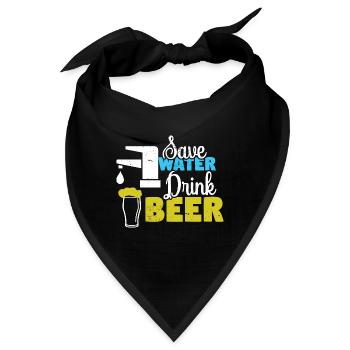 Bier Alkohol Party Trinkspiel Saufen - Bandana - Schwarz - Vorne