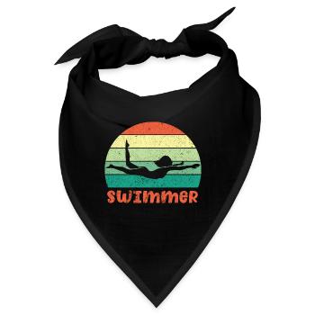 Schwimmer Schwimmen 50 Meter Bahn - Bandana - Schwarz - Vorne
