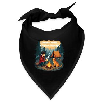 Campfire Coffee is my love language - Zelten Hund - Bandana - Schwarz - Vorne
