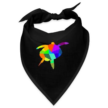 Wasserschildkröte Regenbogen Tiere Polygon - Bandana - Schwarz - Vorne