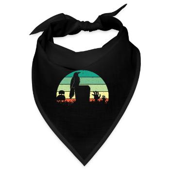 Rabenkrähe und Nebelkrähe Raben Krähen Rabenvögel - Bandana - Schwarz - Vorne