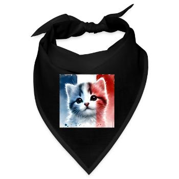 Mister Cat In Frankreich - Bandana - Schwarz - Vorne