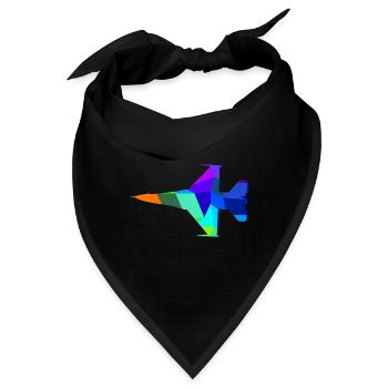 Kampfjet Regenbogen Flugzeuge Fahrzeug - Bandana - Schwarz - Vorne