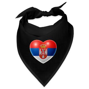 Herz (Serbien / Srbija) - Bandana - Schwarz - Vorne