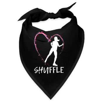 Liebe Shuffle Tanz - rosa Herz mit Tänzerin - Bandana - Schwarz - Vorne
