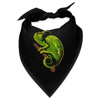 Chamäleon Reptil - Bandana - Schwarz - Vorne