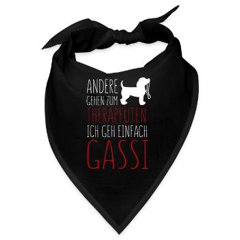 Hund Gassi Therapeut - Bandana - Schwarz - Vorne