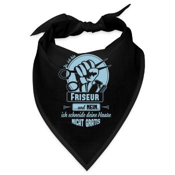 Ja ich bin Friseur - Bandana - Schwarz - Vorne