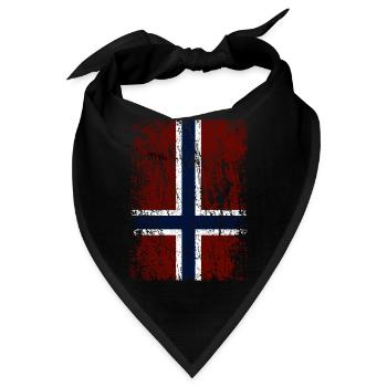 Norwegische Flagge hochkant (dunkel) - Bandana - Schwarz - Vorne