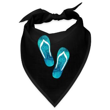 Badelatschen Flip Flops Yoga Sommer Strand Urlaub - Bandana - Schwarz - Vorne