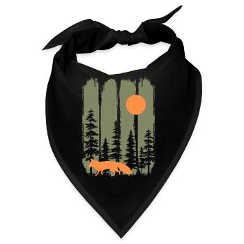 Fuchs im Wald Rotfuchs Natur - Bandana - Schwarz - Vorne