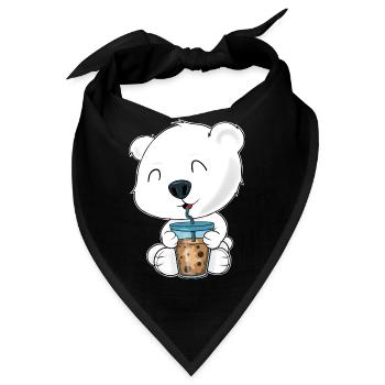 Bubble Tea Kawaii Polar Bear I Boba Tea Otaku - Bandana - Schwarz - Vorne