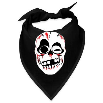 Menschliches Skelett Schädel Top Neuheit - Bandana - Schwarz - Vorne