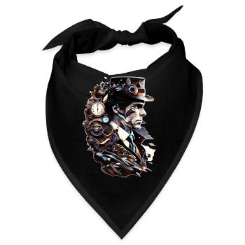 Steampunk und Technik als Vintage Zeitmaschine - Bandana - Schwarz - Vorne