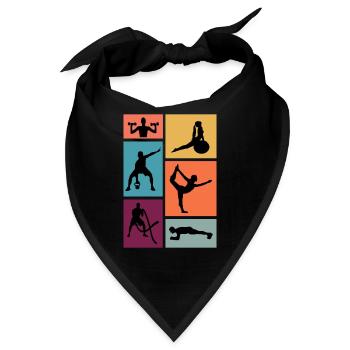Fitness Übung Workout Fitnessstudio - Bandana - Schwarz - Vorne