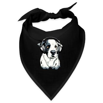 Rexo, der audiophile Hund - Bandana - Schwarz - Vorne